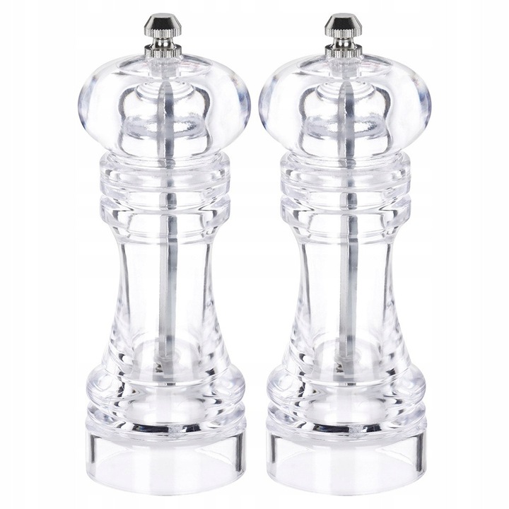 Set 2 rasnite condimente Artemis acril transparent 16x6cm