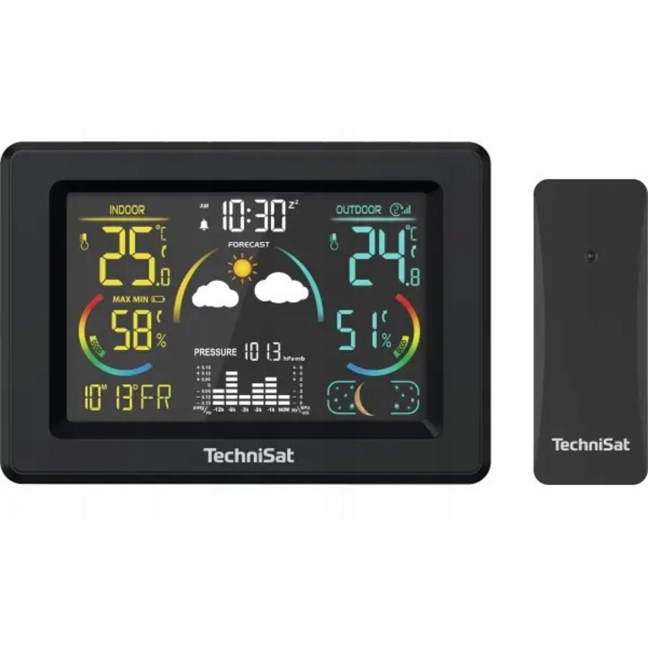 Statie meteo TechniSat Imeteo 600, negru, wireless, 5xAA