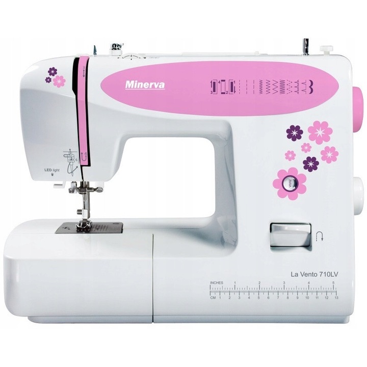 Minerva La Vento 710LV varrógép, 14 program, 70W motor, fémház, fehér/rózsaszín, 1 db