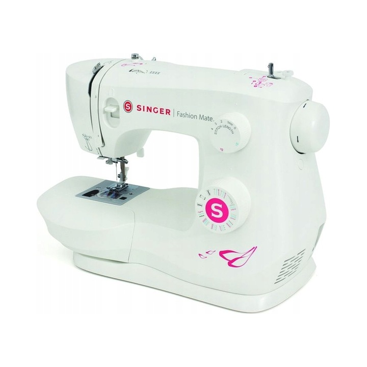 SINGER Fashion Mate 3333 varrógép, mechanikus, 23 funkció, robusztus fém test, felülről tölthető orsó (Top Drop-in), fehér, 4,8 kg