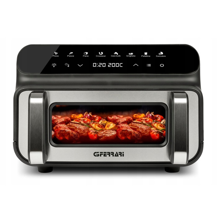 Friteuza fara ulei G3Ferrari BBQ 10L digitala multifunctionala neagra 37.5x26x45cm