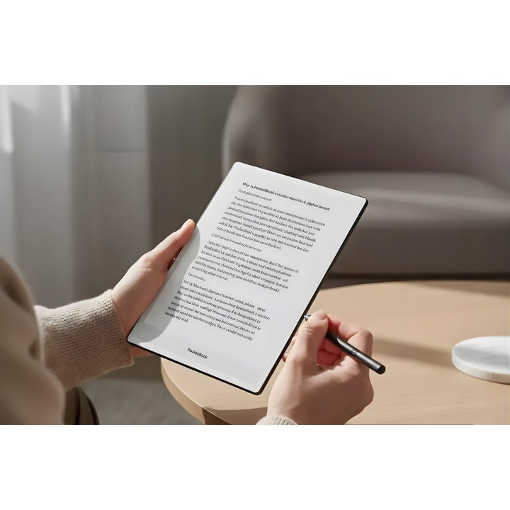 Електронна книга PocketBook InkPad One, 10,3" E Ink Mobius екран със SmartLight, 2GB RAM 32GB памет, с включен стилус PocketBook Stylus 2, USB-C, черна, 1 бр