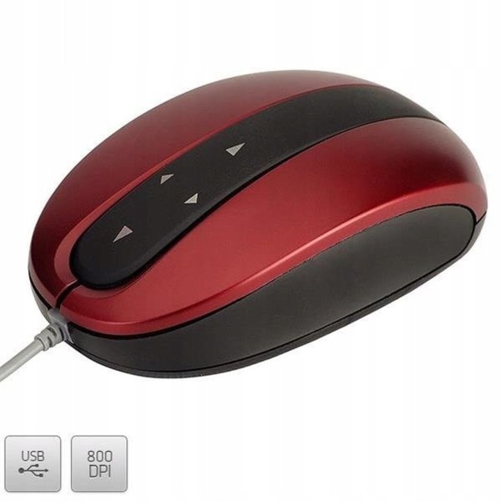 Mouse cu fir MODECOM MC-802, senzor optic, panou tactil 4-directional, USB 2.0, negru/argintiu, 1.5 m