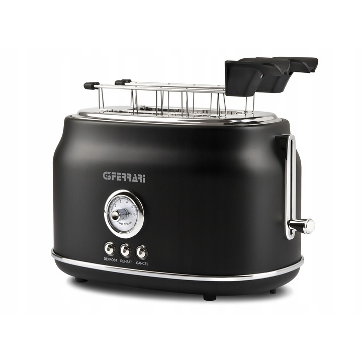 G3Ferrari G10134 inox kenyérpirító 750W időzítő 6 fokozat 2 csipesz 30x20x15cm