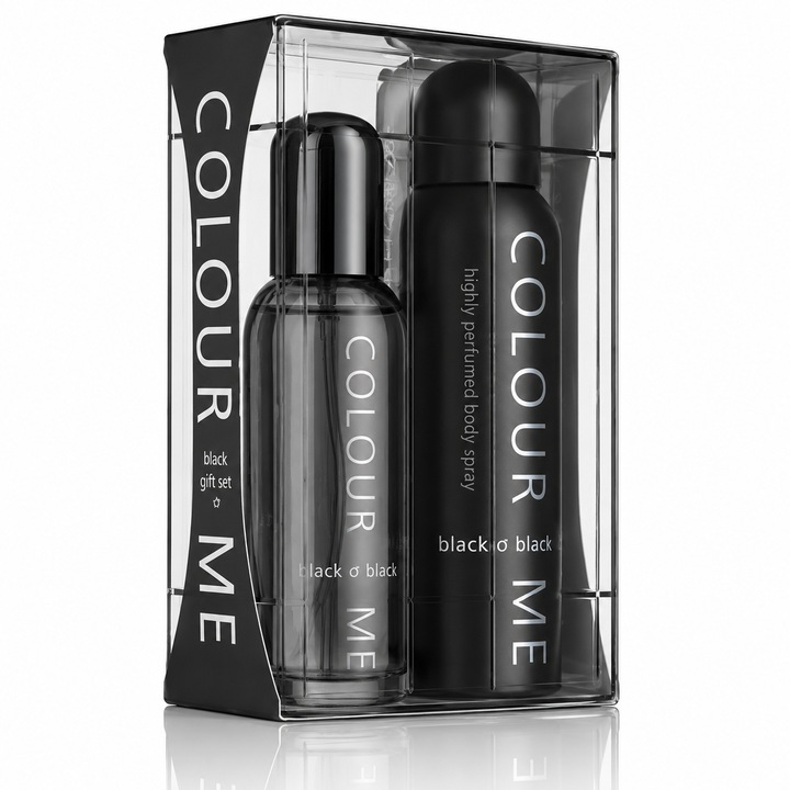 COLOUR ME Black férfi ajándékszett, EDP 90 ml + testpermet 150 ml, MILTON-LLOYD®