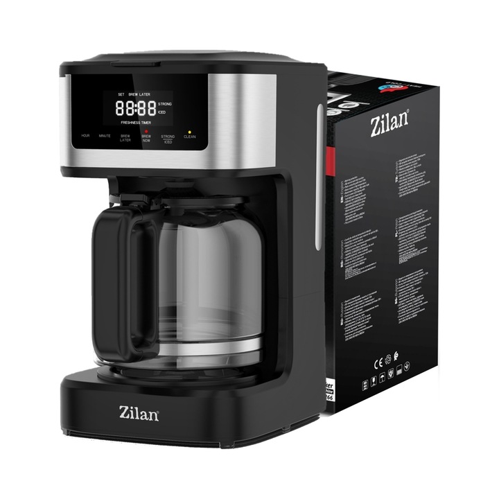 Кафемашина Zilan ZLN9266 900W 1800ml стъклена черна