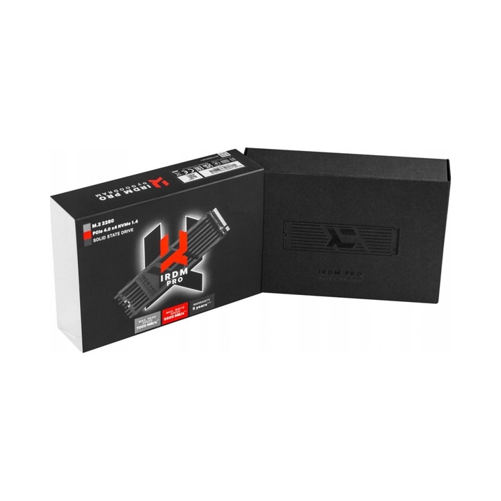 SSD M.2 Goodram IRDM PRO 4TB, unitate interna PCIe 4.0 x4 NVMe 1.4, citire 7000 MB/s, scriere 5500 MB/s, Negru, 1 buc
