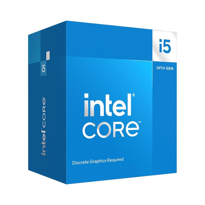 Procesor CPU Intel i5-14400F, 14. generációs Raptor Lake Refresh, 2.5 GHz (4.7 GHz turbo), 10 mag, 16 szál, LGA1700, DDR4/DDR5 kompatibilis, TDP 65W, BOX hűtővel, Többszínű, 1 db