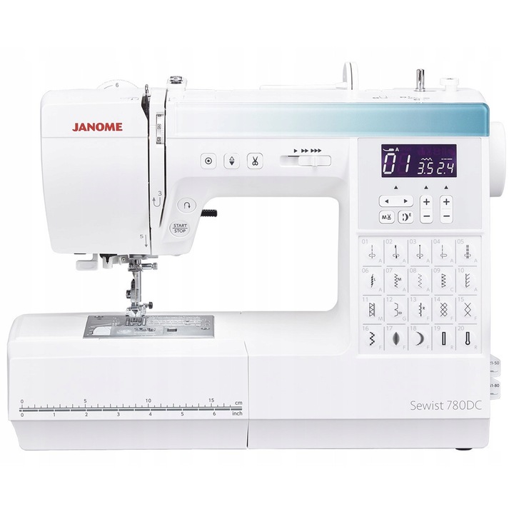 Janome 780DC varrógép, 80 program, fehér, fém