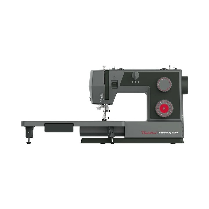 Redstar RQ60 Heavy Duty varrógép, robusztus készülék, 32 öltésprogram, 1000 öltés/perc sebesség, munkaasztallal együtt, szürke