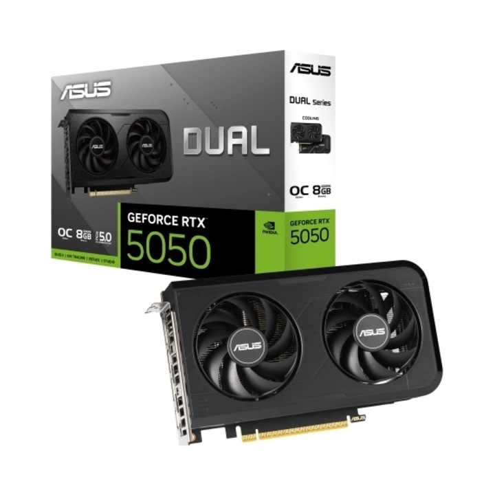 Placa video ASUS GeForce RTX 5050 Dual OC 8GB GDDR6 203x120x40mm