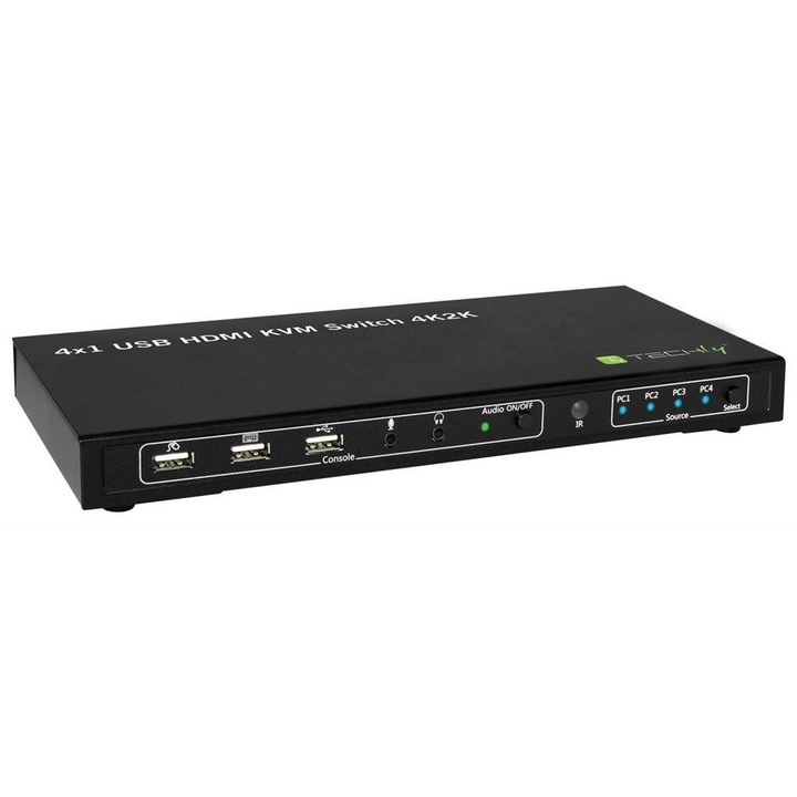 KVM kapcsoló 4 portos HDMI USB 4K fekete 4x1 készlet