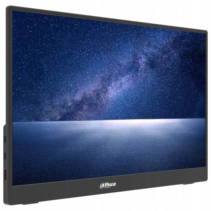 Monitor portabil / ecran extern Dahua DHI-PM16-F201SDT, ecran tactil 10-puncte IPS 15,6" Full HD, 60 Hz, USB-C (functie video si incarcare 45W), 2x1W difuzoare, Negru