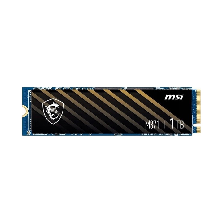 SSD M.2 NVMe MSI Spatium M371, PCIe Gen3x4, viteze 2350/1700 MB/s, M.2 2280, Negru, 1 TB