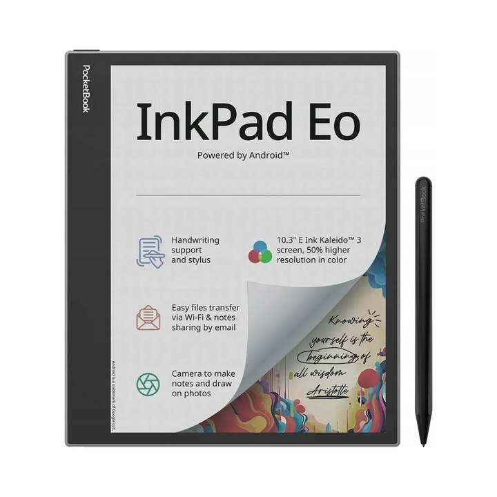 Електронна книга PocketBook InkPad Eo 10,3", цветна, 64GB, 191x226x7mm