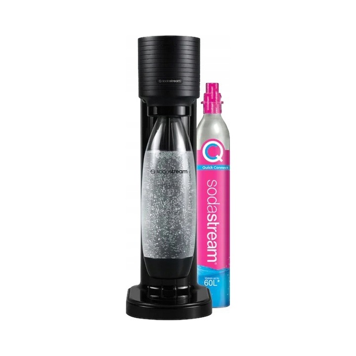 Сатуратор за вода SodaStream Gaia черен 1л бутилка 60л CO2