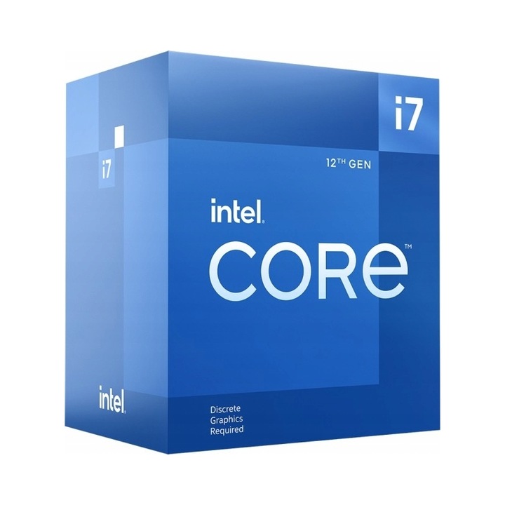 Procesor Intel Core i7-12700F, LGA1700, 12 nuclee, 20 fire, 2.1/4.9 GHz, cache L3 25 MB, 65 W, Albastru, 1 bucata