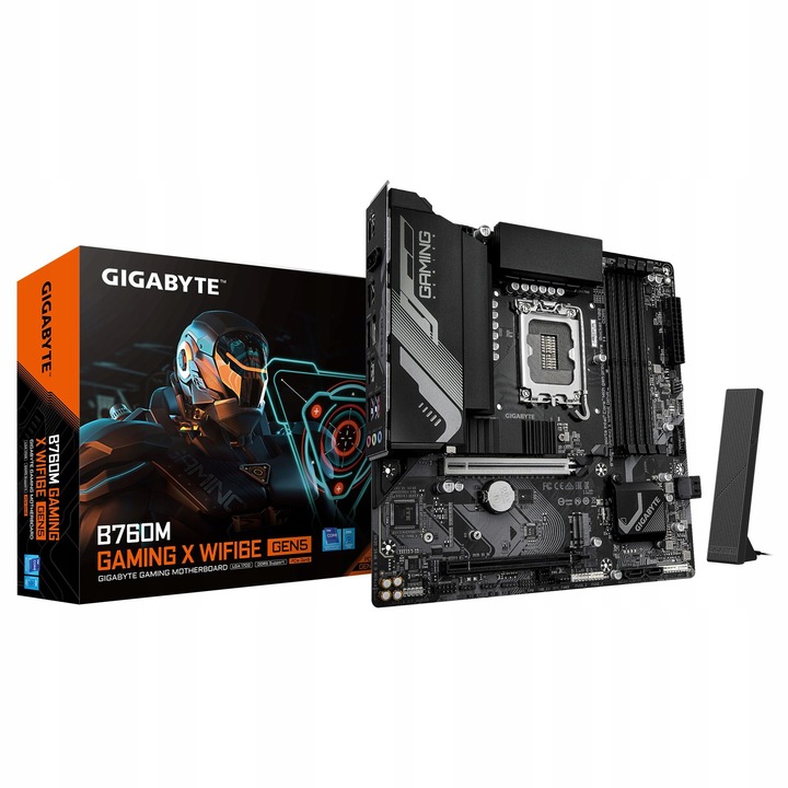 Placa de baza Gigabyte B760M Gaming X WiFi6E Gen5, DDR5, mATX, negru, 24x24cm