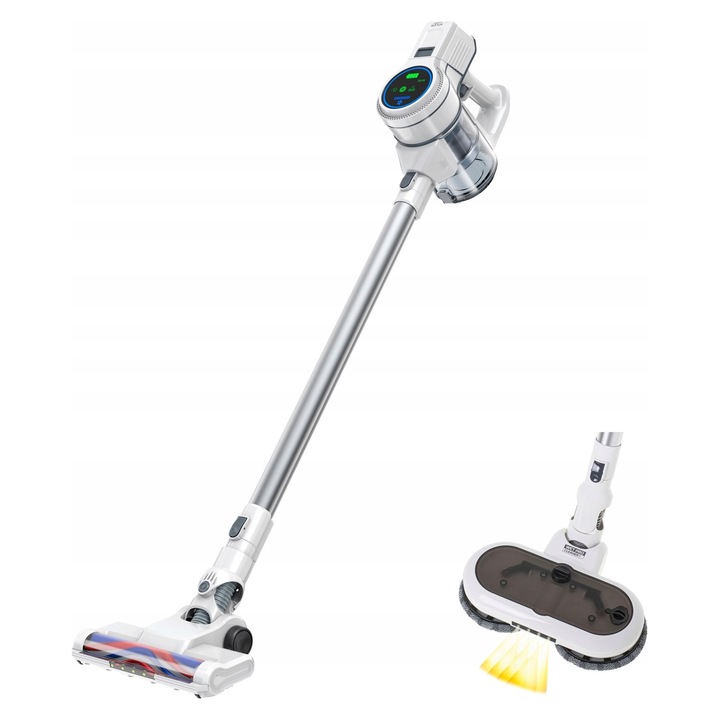Aspirator vertical ADLER AD 7064, stick fara fir 2in1 uscat si umed, 2 baterii (pana la 114 min), HEPA12, rezervor apa 150 ml, recipient praf 0,6 L, putere 190W/350W, Alb, 1 buc