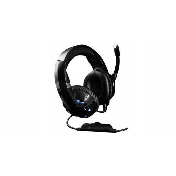 Casti gaming MODECOM Volcano SHIELD 2, cu microfon incorporat, difuzoare 50 mm, cablu 2,2 m cu control volum, negru