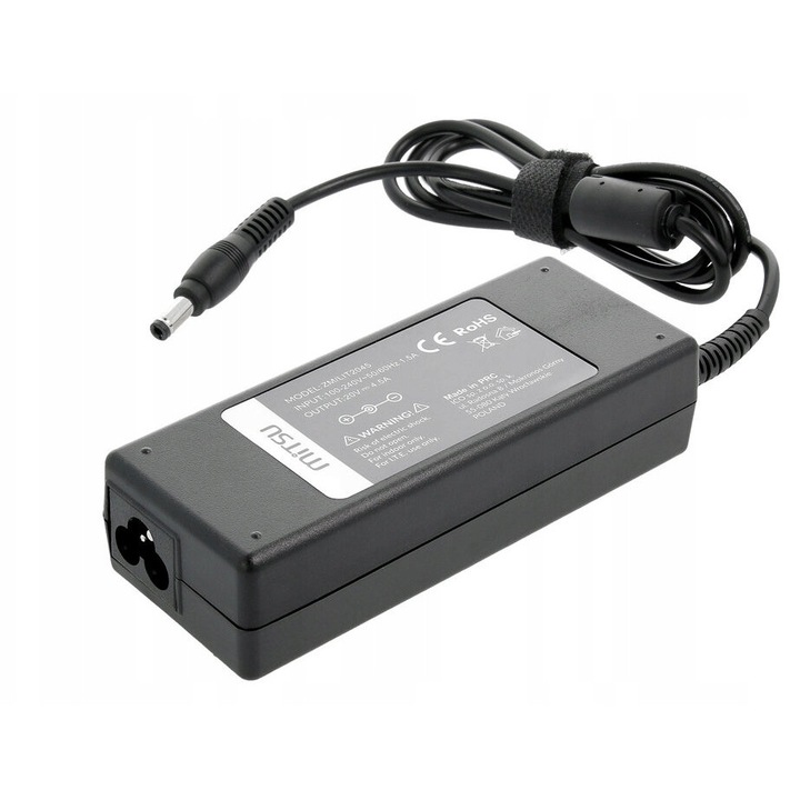 Mitsu laptop tápegység/töltő 90W 20V 4.5A (5.5x2.5), ferritszűrővel, túlfeszültség, túlmelegedés és rövidzárlat elleni védelemmel, fekete, 1 db