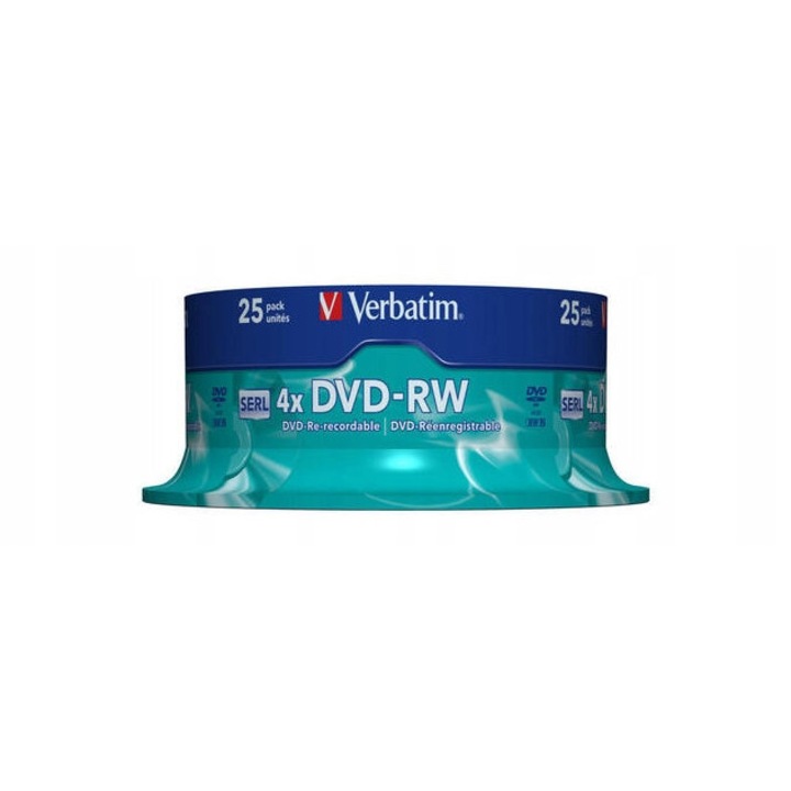 DVD-RW Verbatim 4.7GB 4x матово сребрист 25бр