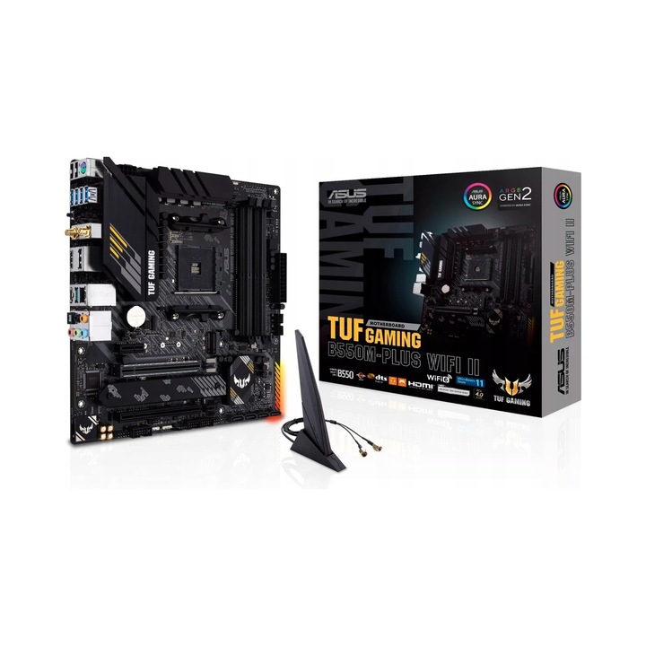 Placa de baza ASUS TUF Gaming B550M-PLUS WIFI II micro ATX, WiFi 6, DDR4, 244x244x67mm