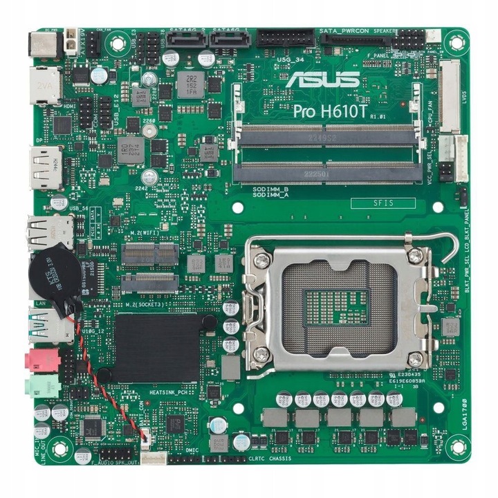 Placa de baza Asus Pro H610T-CSM Mini-ITX DDR4 64GB, albastre 170x170mm