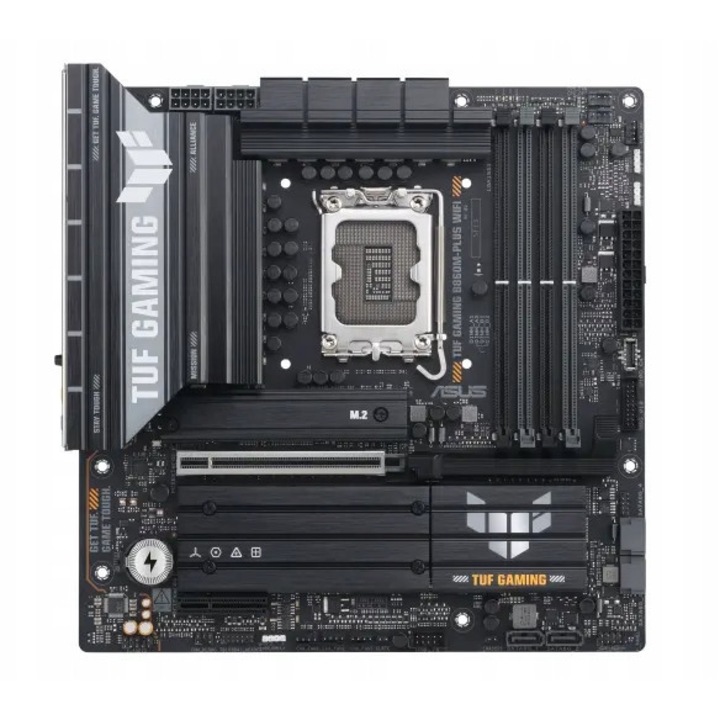 Placa de baza ASUS TUF GAMING B860M-PLUS, DDR5, socket 1851, PCIe 5.0, micro ATX, Wi-Fi 7, 2.5GbE Realtek, 3x M.2, negru, 1 buc