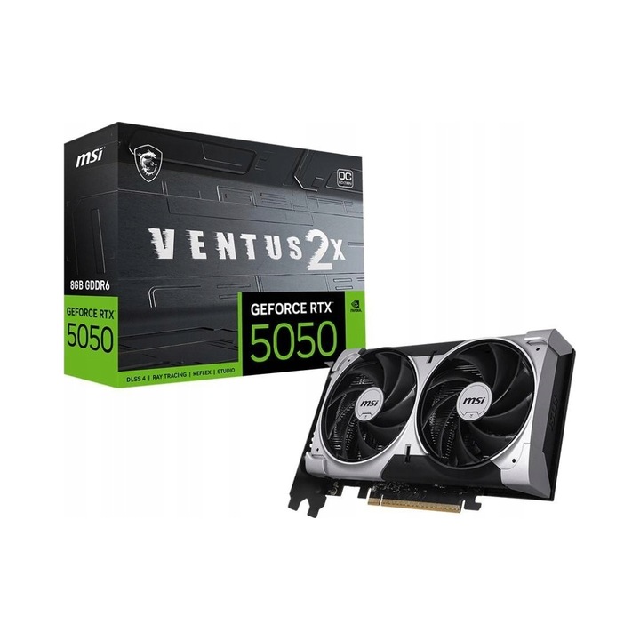 Placa video / placa grafica MSI GeForce RTX 5050 Ventus 2X OC, 8GB GDDR6, PCIe 5.0, argintiu, 1 buc