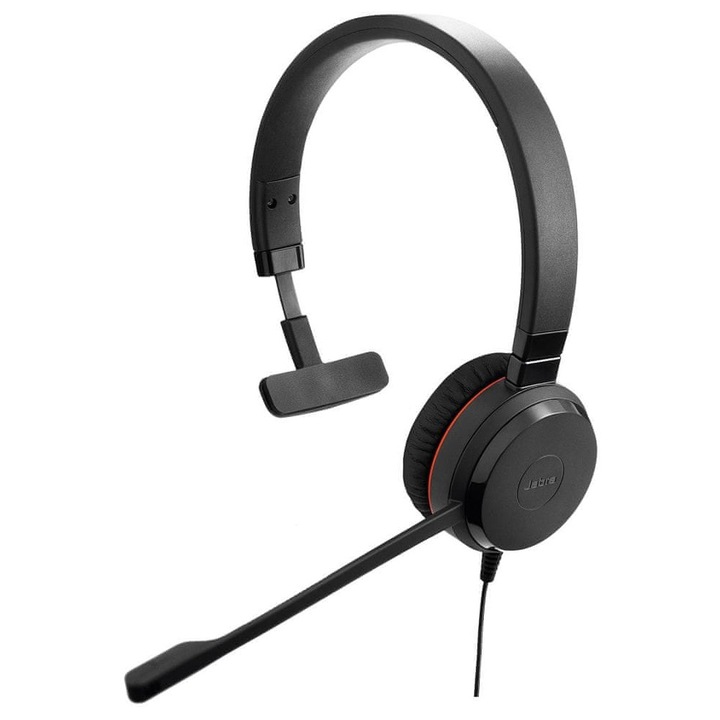 Jabra Evolve 30 II MS Mono vezetékes headset, mikrofonnal, USB-A plug and play, irodai és call center használatra, fekete, 1 db