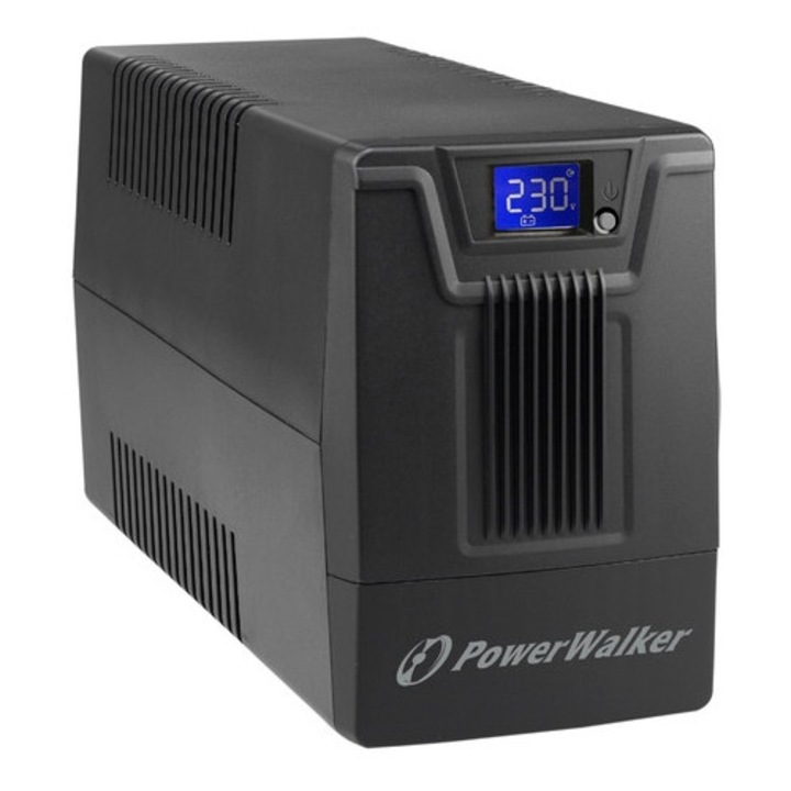 UPS sursa neintreruptibila PowerWalker VI 600 SCL, line-interactive, putere 360 W (600 VA), avr reglare automata a tensiunii, 2 x iesiri schuko (c/f), usb type b, rj11/rj45, lcd, negru, 1 buc