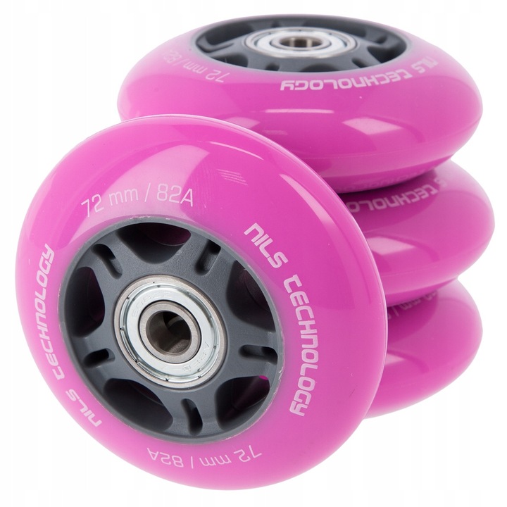 Комплект колела Nils Extreme 72мм розови PU ABEC7 4 броя