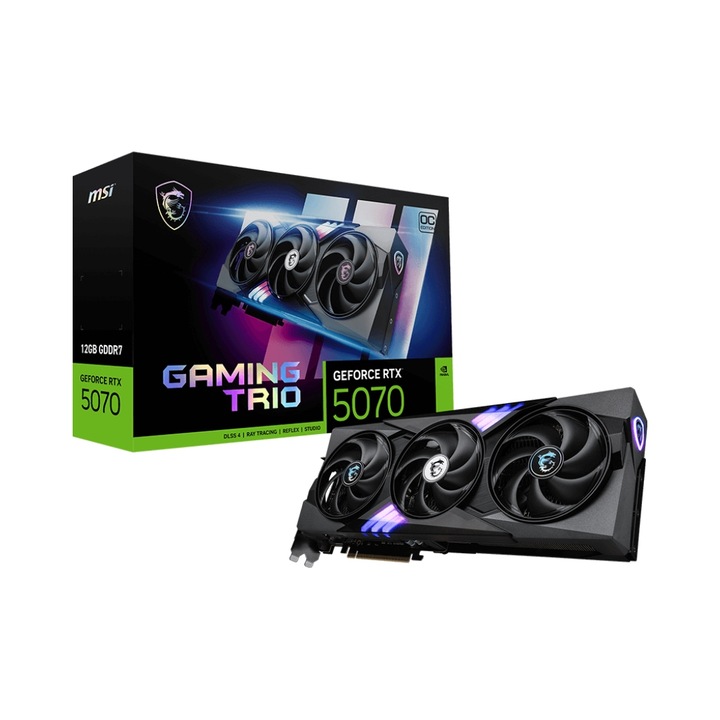 Placa video MSI GeForce RTX 5070 Gaming Trio OC 12GB GDDR7 LED 338mm