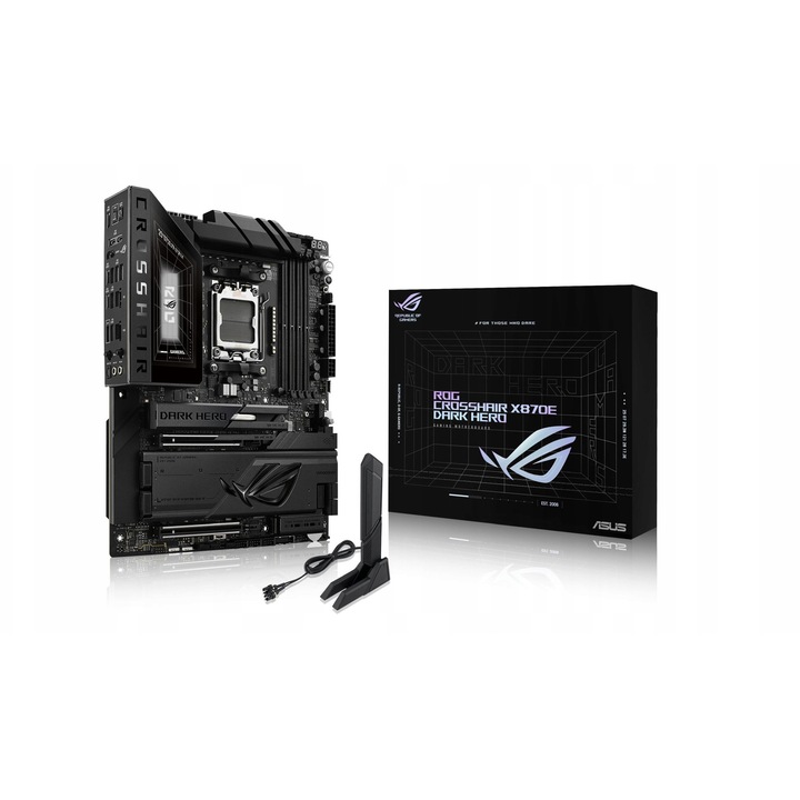 Placa de baza ASUS ROG Crosshair X870E Dark Hero, socket AM5, DDR5 pana la 256 GB, Wi-Fi 7, USB4, ATX, negru, 1 buc
