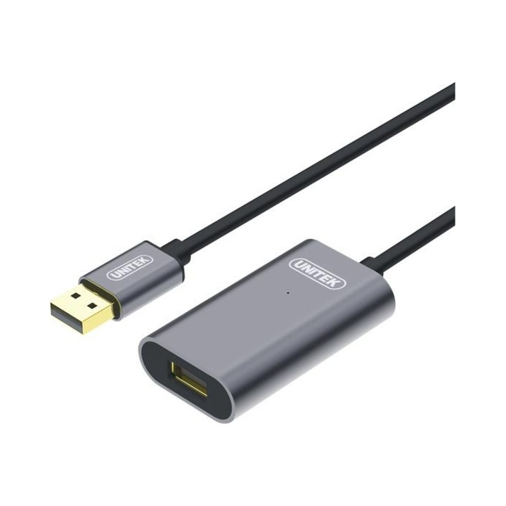 USB 2.0 Hosszabbító Unitek Y-271, 10m, fekete, erősített jel