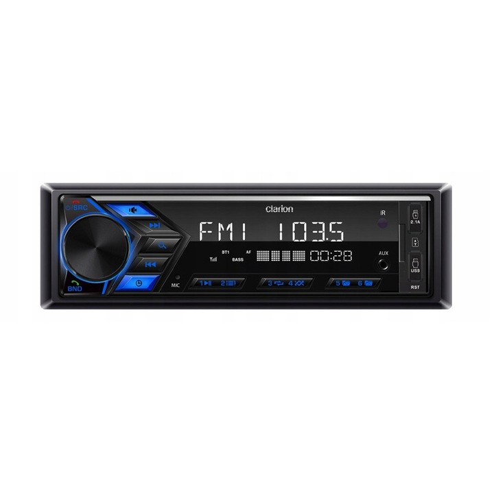 Clarion P11 autórádió Bluetooth USB SD AUX fekete 178x165x50mm