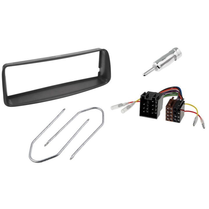 Set montaj radio auto Peugeot 206, adaptor antena ISO, negru