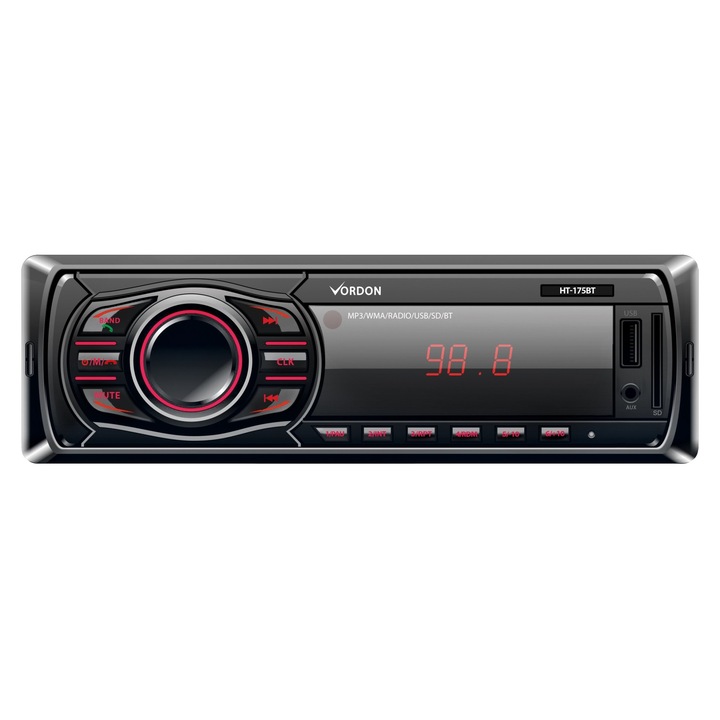 Radio auto Vordon HT-175BT Bluetooth MP3 USB SD negru 4x60W