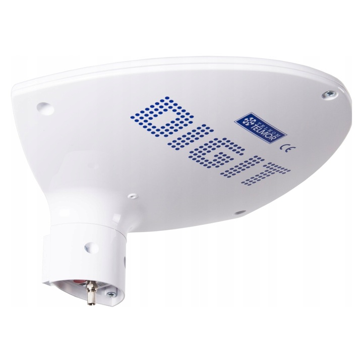 Antena Telkom-Telmor Digit Activa ASR 5, activa pentru TV DVB-T/DVB-T2, 12V, castig 4,5 dBi (22 dB), 470-862 MHz, alb