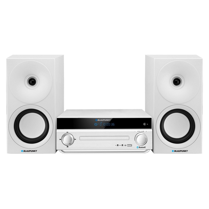 Мини аудио система Blaupunkt MS30BT, Bluetooth, бяла, 40W, 2 тонколони