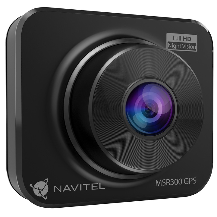 Камера за кола NAVITEL MSR300 GPS, Full HD 1080p, ъгъл на видимост 140°, нощен режим, 2'' екран, Черна