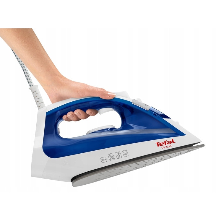 Fier de calcat cu abur Tefal Virtuo 1800W ceramic alb 24x12cm