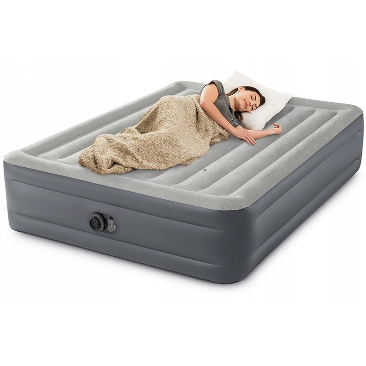 Надуваем дюшек за къмпинг Intex 203x152x46cm за 2 души с вградена помпа
