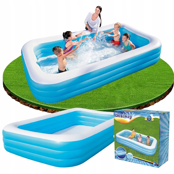 Семеен басейн Bestway 262x175x51 см, PVC, син