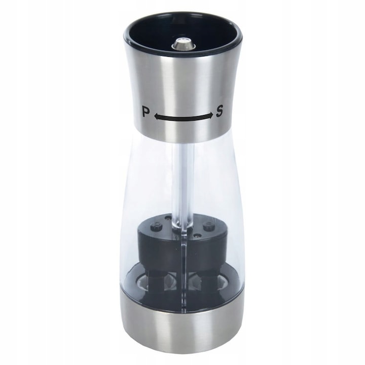 Rasnita sare si piper Orion 2in1 inox acril 18x7cm