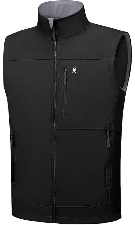 Vesta neagra, usoara, captusita, respirabila, cu buzunare laterale, L