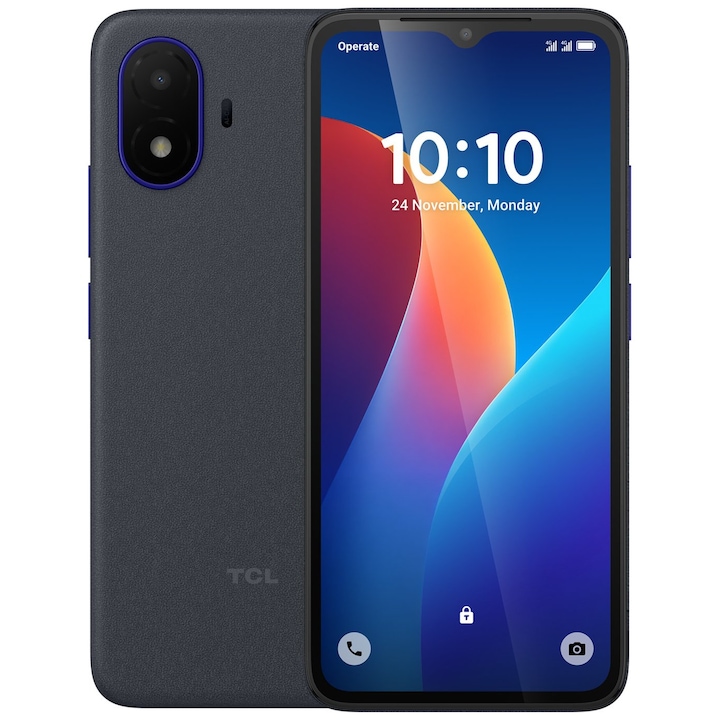 Telefon mobil Dual-Sim TCL K70 SE, 64Gb, 12GB RAM (4GB + 8GB Extensibili), 4G, Indigo Black