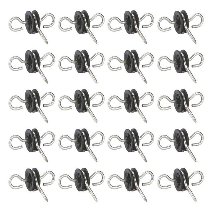 Elektromos szigetelők műanyagból elektromos kerítésekhez, 50 db-os készlet, UV-álló, 60x40x30mm