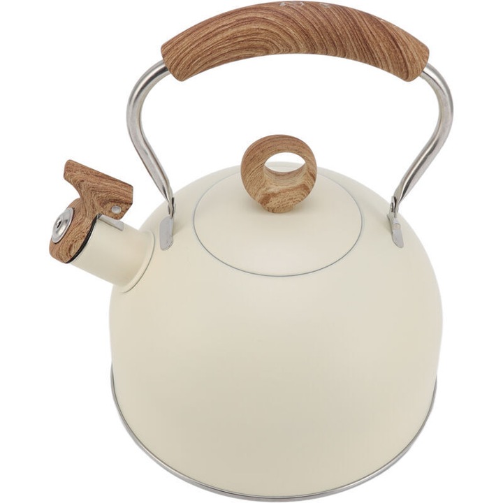 Fütyülős vízforraló 2.5L rozsdamentes acél bézs 24.8x19cm
